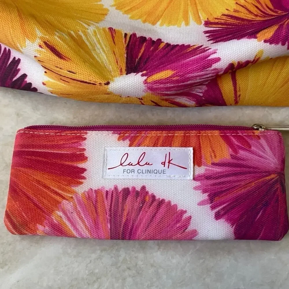 Set of 2 Clinique lulu dk collab cosmetic pouches
